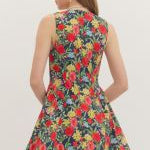 Navy Blossom Edge Dress