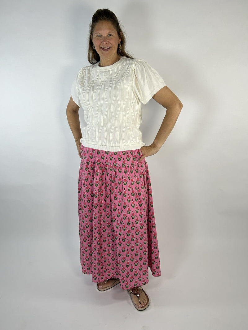 Floral Flutter Maxi Skirt
