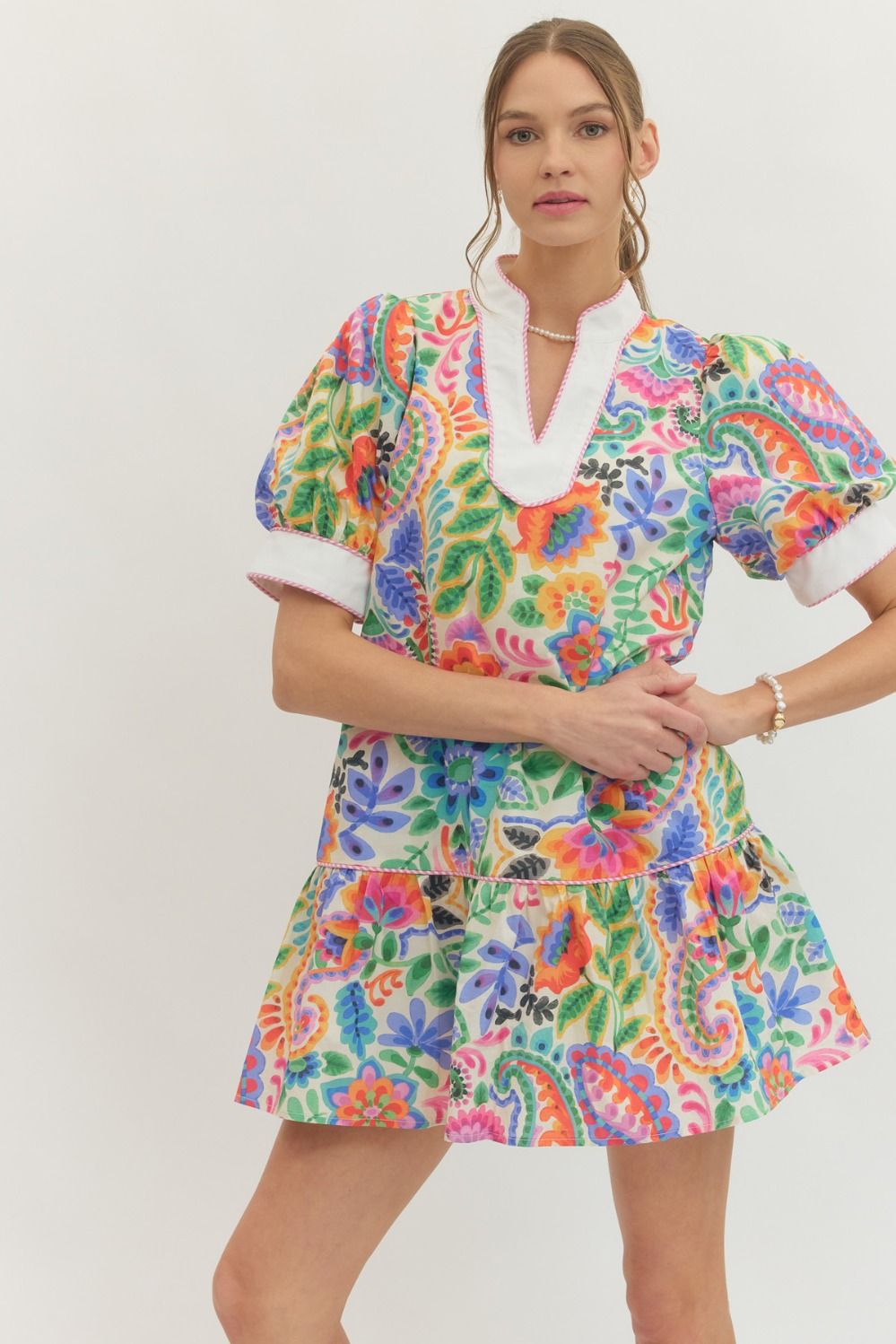 Petal Line Drop Waist Dress
