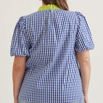 Gingham Curve Top