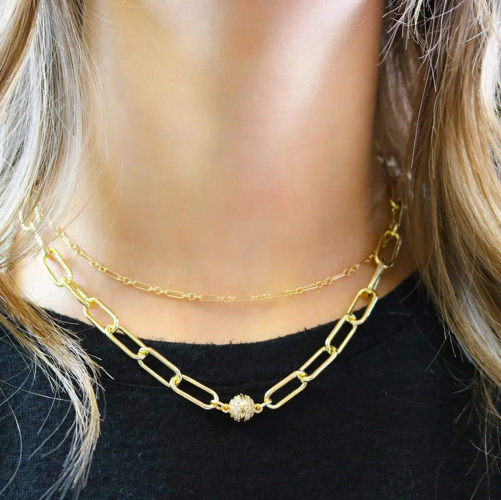 Magnetic Gold Paperclip Chain Choker