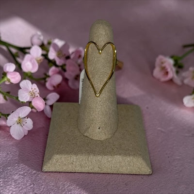 Open Heart Gold Ring