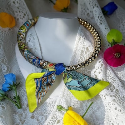 Garden Party Silk Scarf Necklace