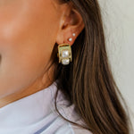 Josie Gold Pearl Hoops