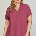 Mauve Moment Curve Top