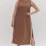 Mocha Curve Midi Dress