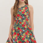 Navy Blossom Edge Dress