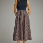 Navy Luxe Midi Dress