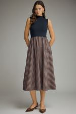 Navy Luxe Midi Dress