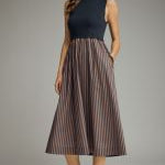 Navy Luxe Midi Dress