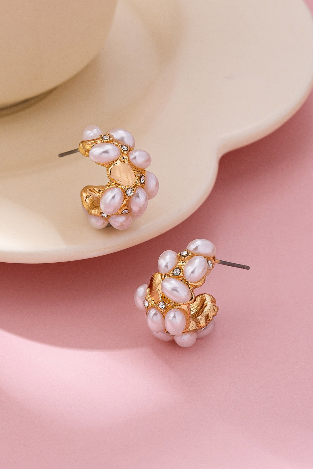 Pearl Cluster Hoops