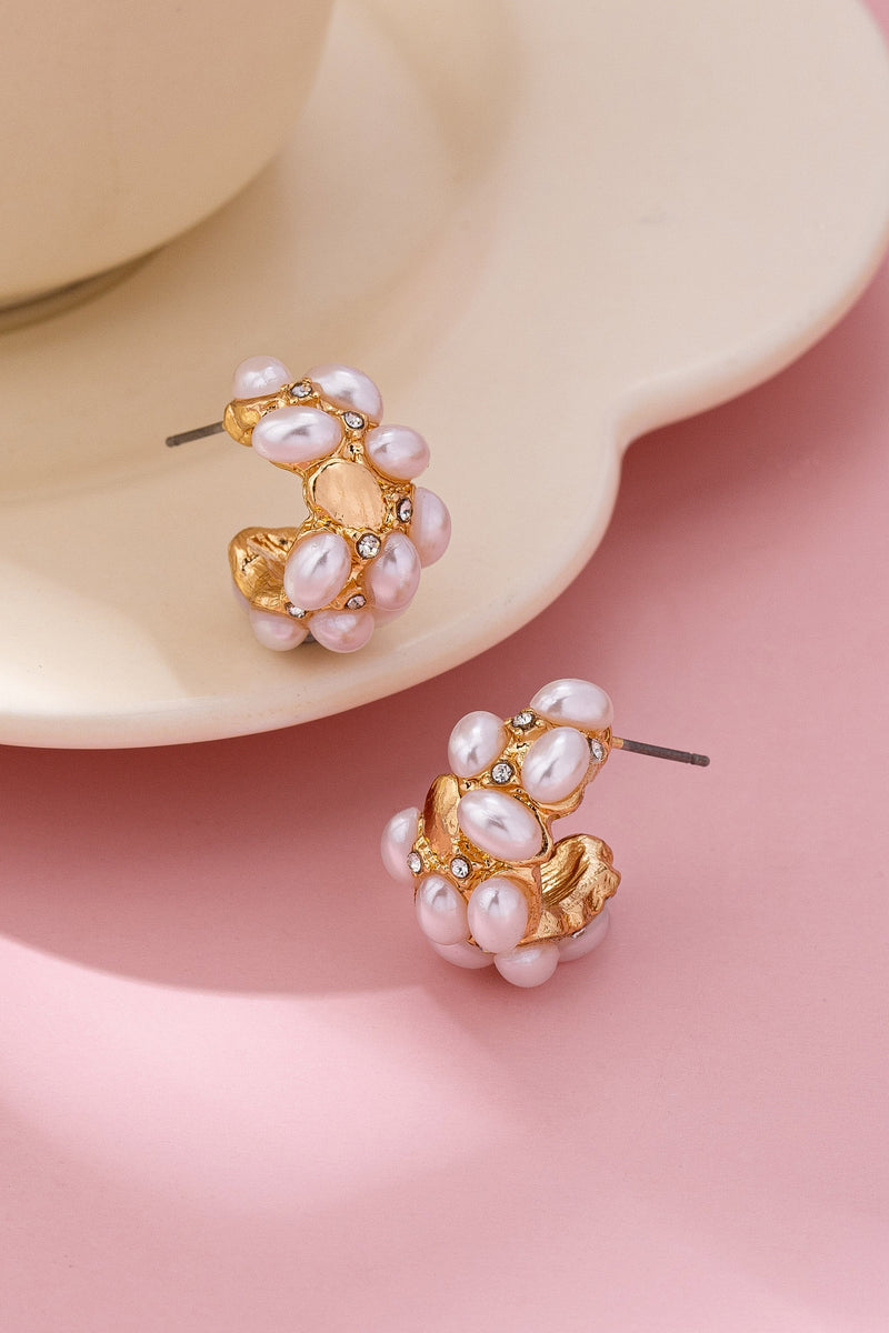 Pearl Cluster Hoops