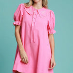Pink Petal Collar Dress