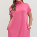 Sleek Mock Neck Curve Dress