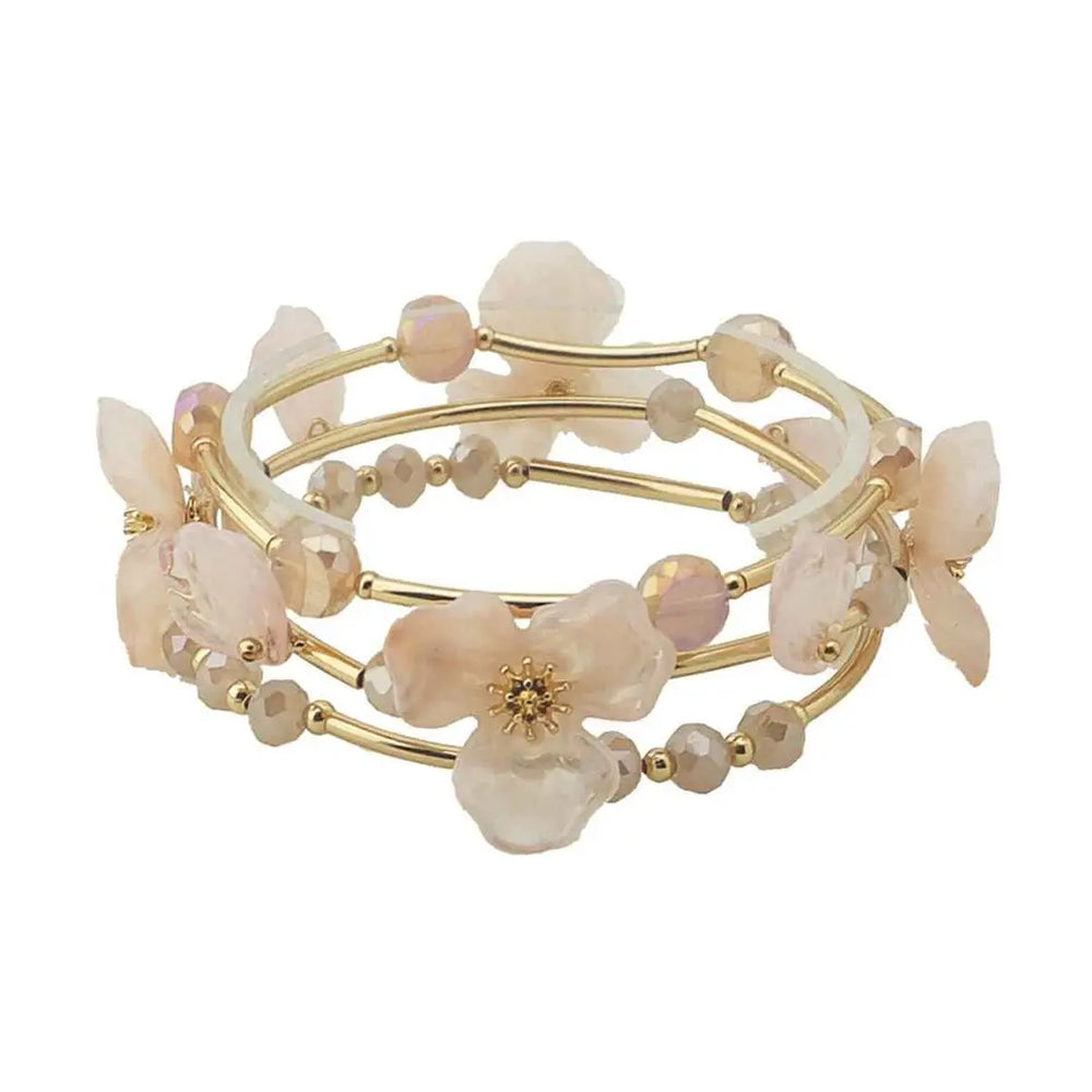 Pink Flower Stretch Bracelet