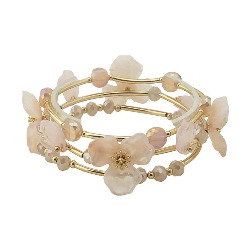 Pink Flower Stretch Bracelet