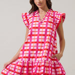Pink Plaid Party Dress