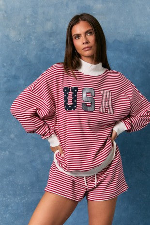 USA Mock Neck Set