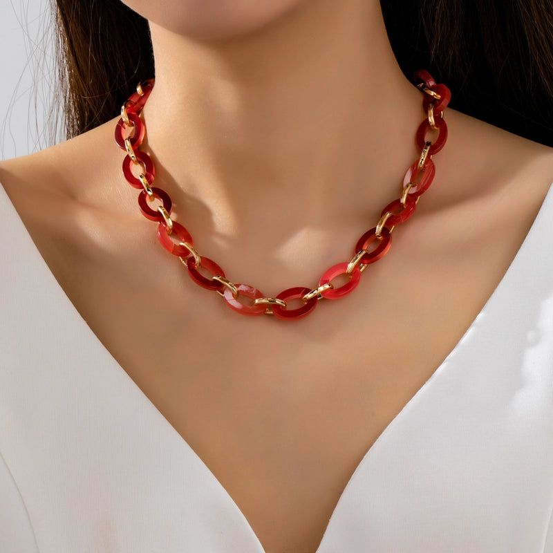Rose Resin Chain Necklace