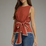 Rust Charm Peplum Top