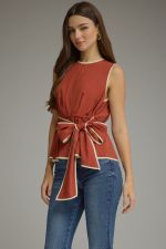 Rust Charm Peplum Top