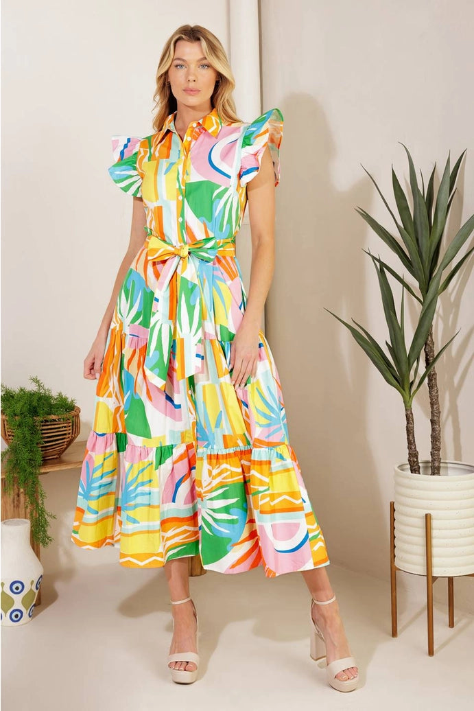 Sunshine Ruffle Midi Dress