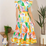 Sunshine Ruffle Midi Dress