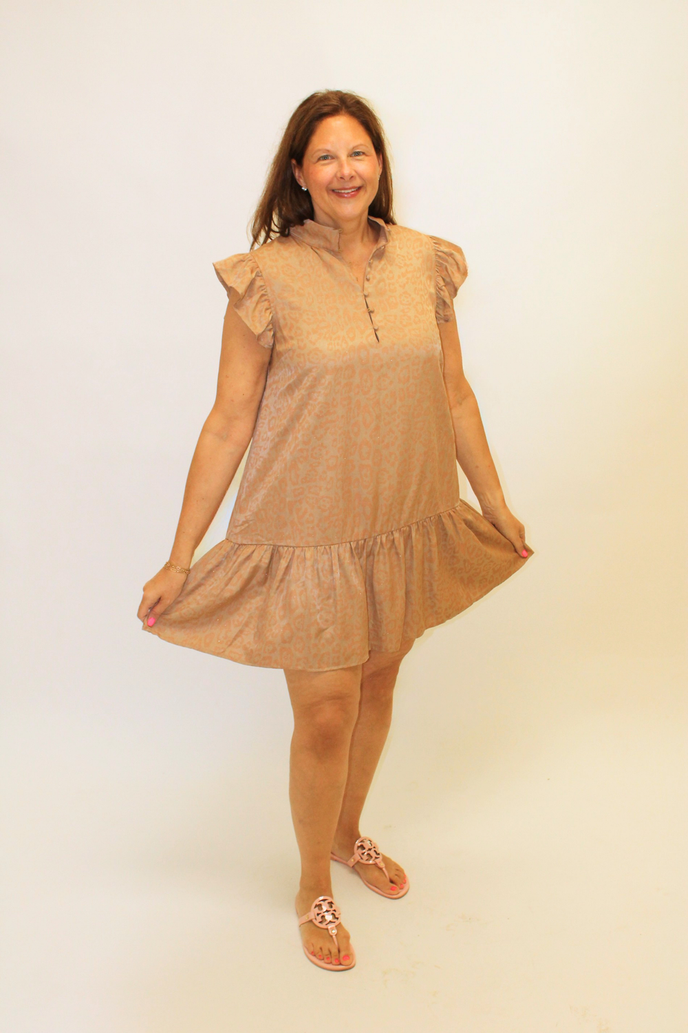 Mocha Wild Ruffle Dress