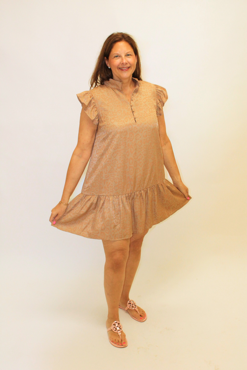 Mocha Wild Ruffle Dress