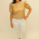 Soft Edge Faux Leather Top