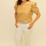 Soft Edge Faux Leather Top
