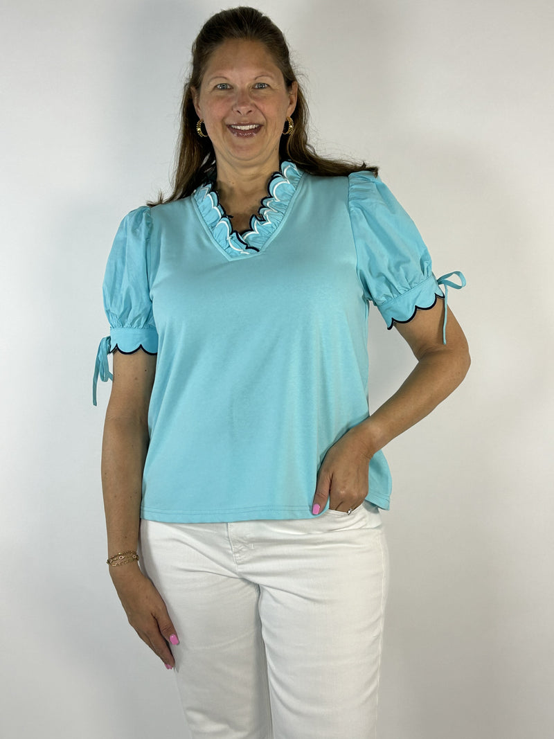 Tied in Teal Top