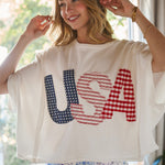 USA Patchwork Crop Top