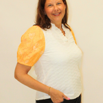 Golden Bloom Organza Top