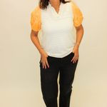 Golden Bloom Organza Top