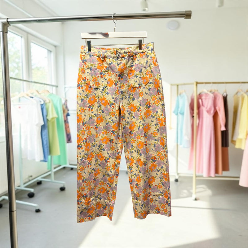 Orange Zest Flowered Denim